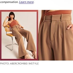 Abercrombie Wide Leg Brown Trousers Medium